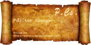 Péter Csenge névjegykártya