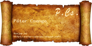 Péter Csenge névjegykártya